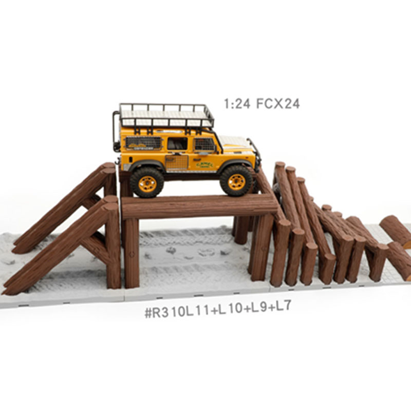 Rc Hobby Track - 模擬木製杭路障トラッククライミングカーオブジェクト、1/10、1/12、1/18、1/24 RCクローラーカーTraxxas用無制限連結可能