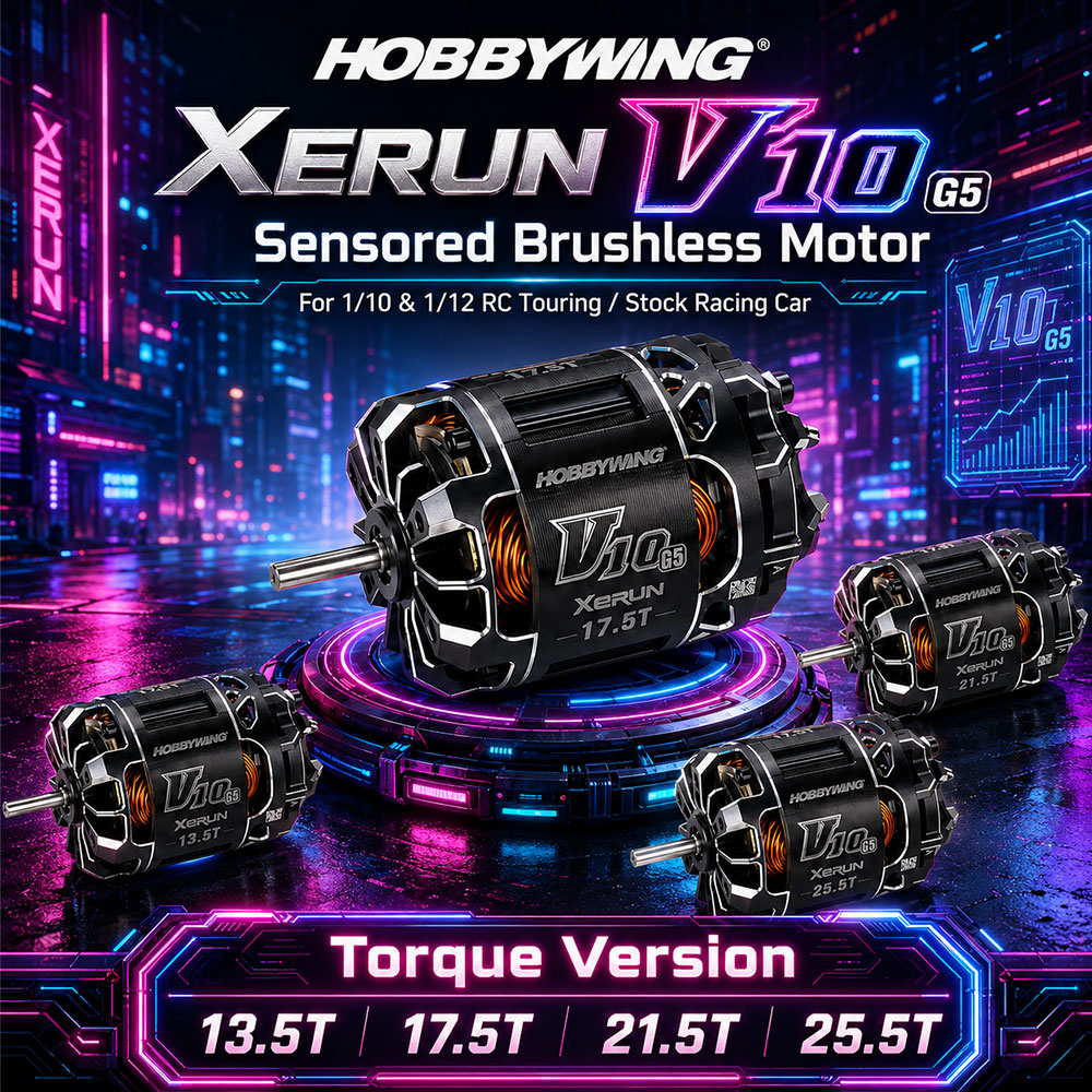 Rc Hobby Grade Plane - HOBBYWING XERUN V10 G5 標準＆トルクセンサー付きブラシレスモーター 1/10