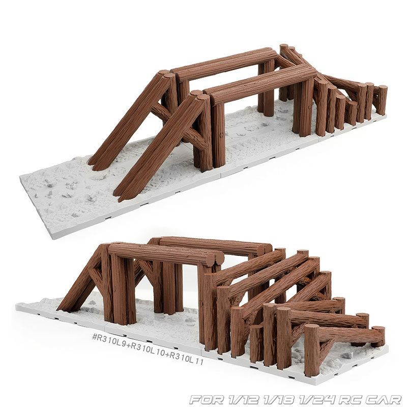 模擬木製杭路障トラッククライミングカーオブジェクト、1/10 - Rc Hobby Track のレビューと価格