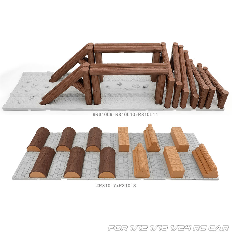 模擬木製杭路障トラッククライミングカーオブジェクト、1/10 - Rc Hobby Track のレビューと価格
