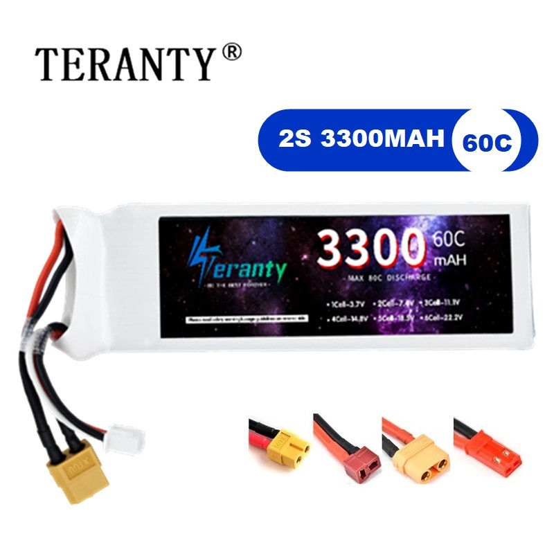 2S 7.4V リポバッテリー 3300mAh 60C 車  - Rc Hobby Models のレビューと価格