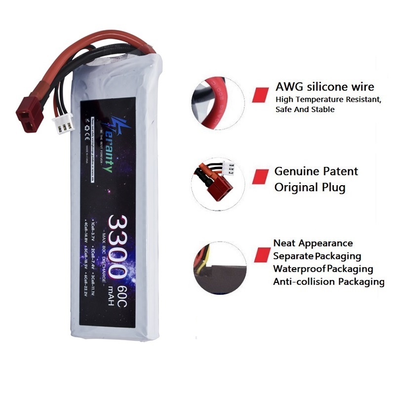 2S 7.4V リポバッテリー 3300mAh 60C 車  - Rc Hobby Models のレビューと価格